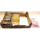 Carton containing World Stamps sorted into envelopes in 2 shoe boxes, various philatelic