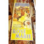 A 1930's Musical Comedy large poster for Rose Marie starring James Shirval - 228 x 100cm - good