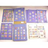 Stamps - interesting bundle of collectors swaps GB, Commonwealth and World in old notebooks -