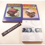Two Cosworth Autocourse manuals for Nigel Mansell and Michael Schumacher and an Audi history of