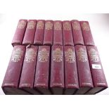 A set of Charles Dickens in red binding