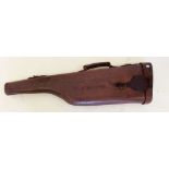 An antique leather gun case, 80cm long