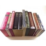 Eleven Folio Society titles, ten in slipcases: The Silk Road, The Oregon Trail, Catherine the Great,