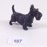 A painted lead miniature Scottie dog - 9cm