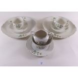 A Royal Ivory tea service decorated catkins comprising eleven cups and saucers, twelve tea plates,