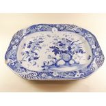 A Victorian blue and white large meat plate by H. Proctor