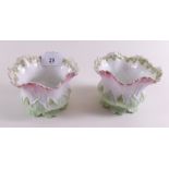 A pair of Edwardian flower form vases