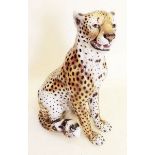 A large ceramic floor standing Cheetah, 75cm - tail a/f