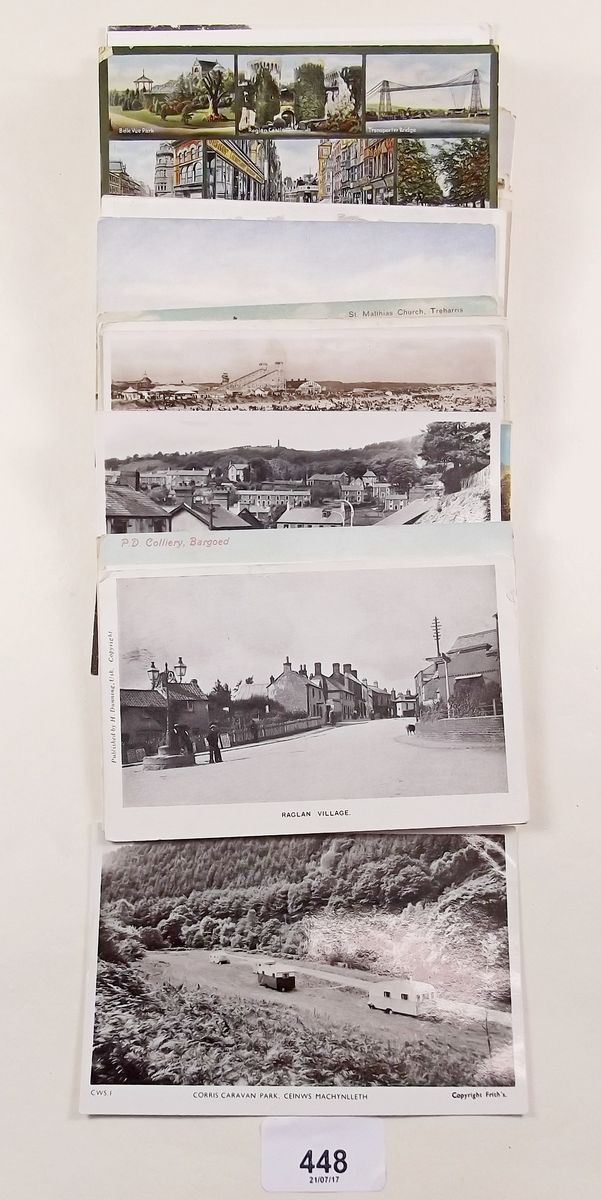 Postcards - Wales topo including P.Duffryn Colliery Bargoed, Mumbles train, street scene at