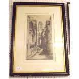 Albany E Howarth - two signed etchings Rue Damiette, Rouen - 35 x 19cm and Fountains Abbey - 15 x