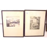 Lyman Byxbe (American) - pair of etchings Bear Lake - 14 x 17cm and Dream Lake - 17 x 13cm, signed