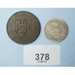 Two tokens (a) Carmarthen penny 1812, W.Griffiths & Co. (b) Gloucester County and City token 12