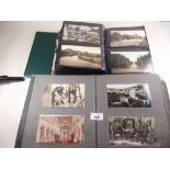 Postcards - large quantity in albums (2) and boot box - chiefly GB topo (mixed periods) others