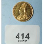 A QV 1887 sovereign, Jubilee Head - Cond. VF