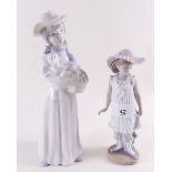 A Lladro Nao figure of a girl and a Nao style figure