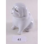 A Blanc de Chine model of a pug dog by Bernard Moore - 8.5cm