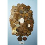 A quantity of World coins mainly British pre-decimal and decimal, through other countries: