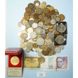 A quantity of World coins 19th and 20th century.Countries including: Australia, Belgium, Canada,