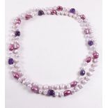 A pink freshwater pearl necklace