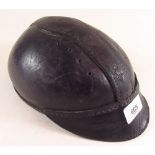 A 19th century leather miners cap, possibly continental