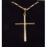 A 9ct gold crucifix and chain