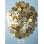 A quantity of World coins 20th century mainly European with examples from: Austria, Belgium,