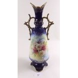 A Victorian Fielding & Co floral printed vase