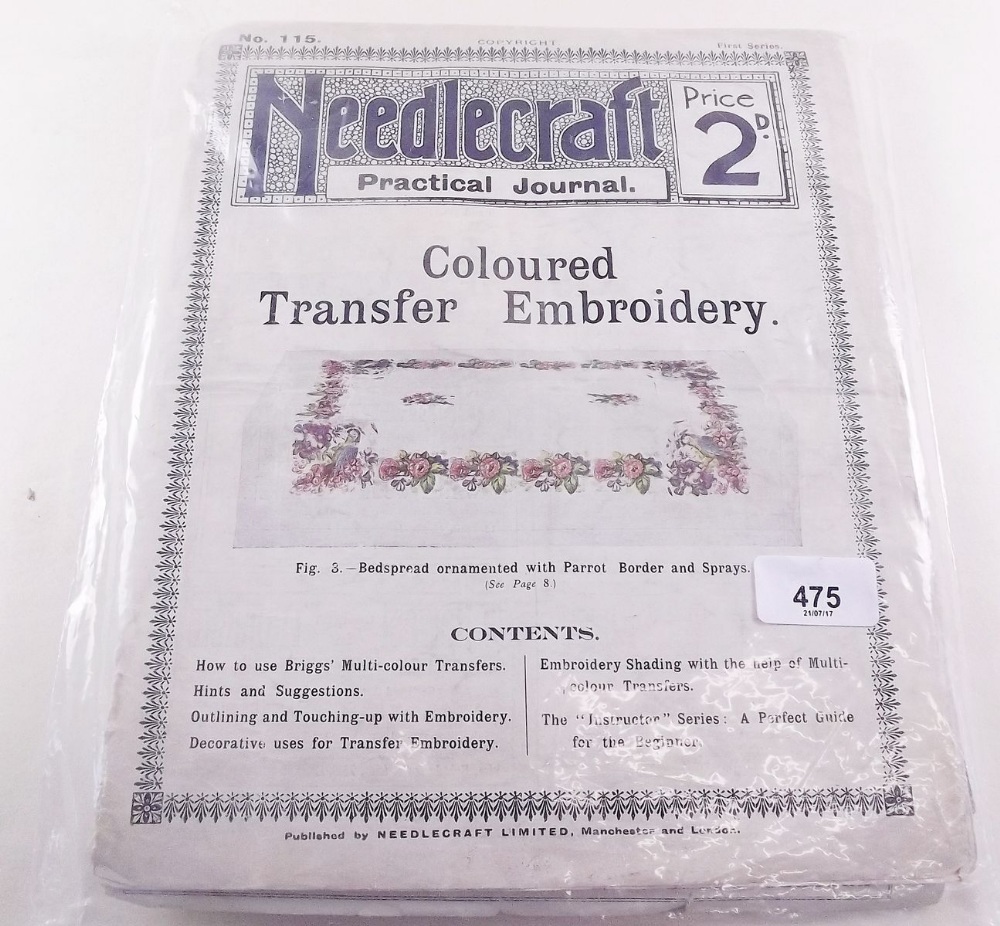 A Needlecraft Practical Journal 1914 and various later embroidery magazines