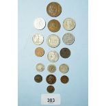 A quantity of World coins 19th and 20th century, 17 total examples include: : Canada 1910 cent,
