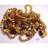 A selection of amber beads