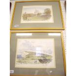 Sir Hugh Casson - pair of limited edition signed prints Buckland Abbey and Isle of Wight - 22 x