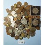 A quantity of world coins mainly British pre-decimal and some decimal and commemorative's i.e.