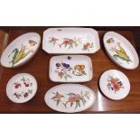 A group of Royal Worcester Evesham including: three oval serving dishes, one large and one medium