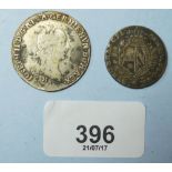 Two Austrian Netherlands coins including: Maria Theresa 20 liards 1750, mint mark: Antwerp, Joseph