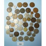A quantity of World coins, pre-decimal and decimal British, examples: Victoria 1863 penny, Turkey