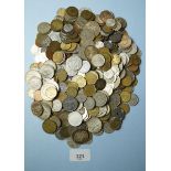 A quantity of World coins mainly 20th century: East and West European, Spain, Italy, Israel, USA