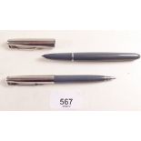 A Parker 61 ink pen and biro set