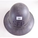 A WW2 "Supplementary Fire Parties" tin helmet