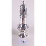 A George III silver pepper pot of baluster form - London 1770 by Robert Peaston