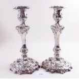 A pair of Victorians silver plated candlesticks - 24cm