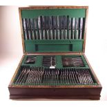 A Postons Lonsdale silver plated cutlery set comprising eight place settings:- dinner knives, dinner