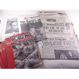 A set of Pictorial History WWI and a quantity of Manchester newspapers from 1930's - 1950's
