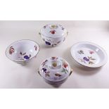 A group of Royal Worcester Evesham: One large covered vegetable dish, one medium covered vegetable
