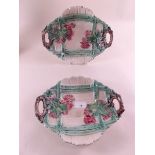 A pair of 19th century Majolica serving dishes