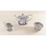 A Furnivals 'Old Chelsea' tea service comprising: teapot, milk, sugar, fourteen cups and seven