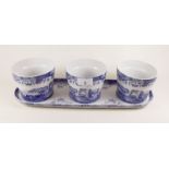 A Spode Italian set of three flower pots on stand