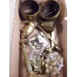A box of brass including scales and lock