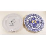 A Copeland 'Queens Bird' plate and a Coalport South Africa commemorative plate depicting Field