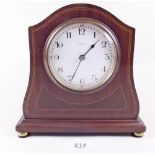 An Edwardian mahogany inlaid mantel clock by Hamilton and Inches, Edinburgh