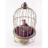 An automaton singing bird in a cage